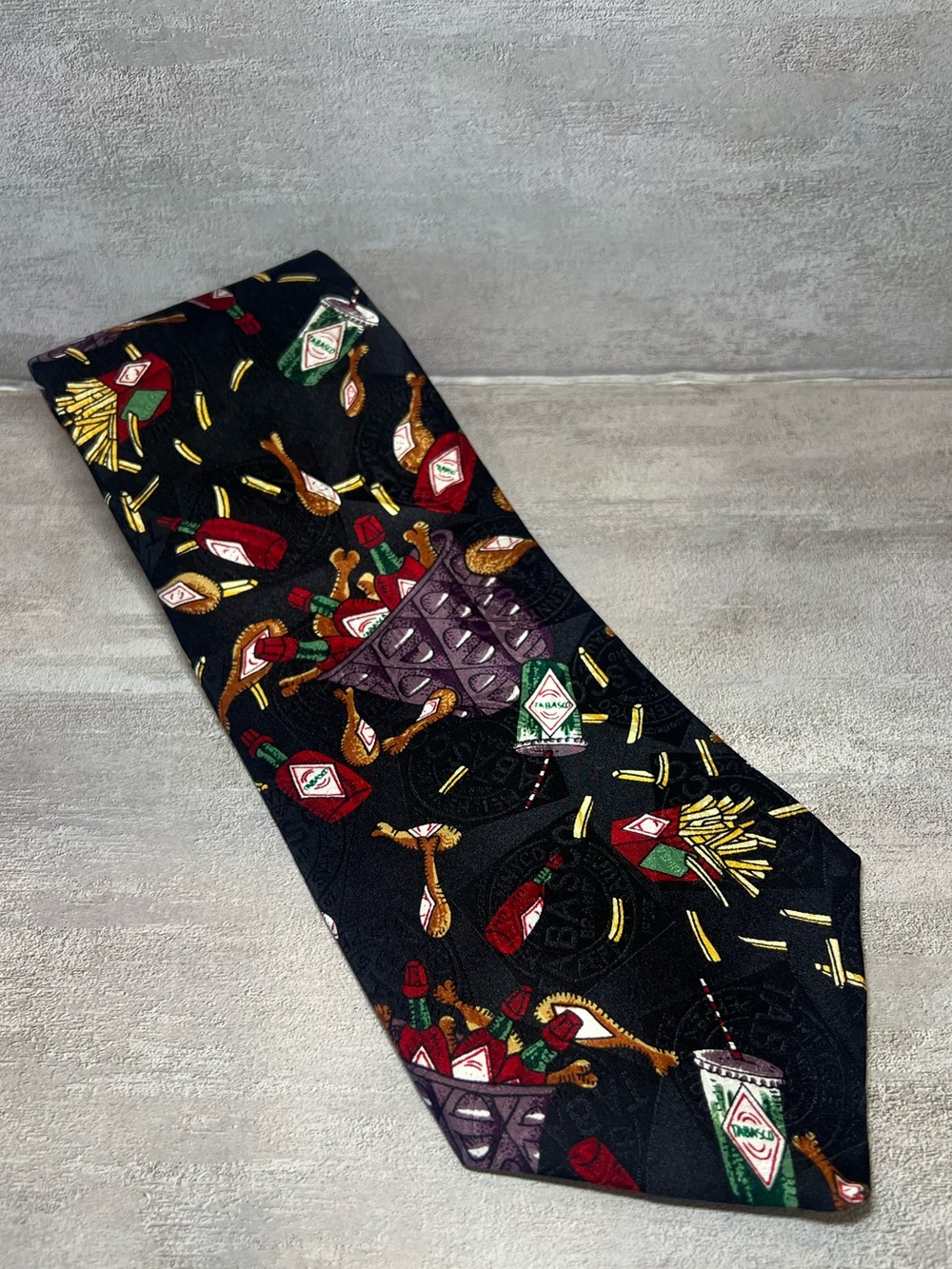 Vintage Tabasco Brand 90s Silk French Fries Novelty Necktie